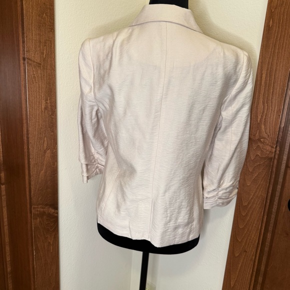 LC Lauren Conrad Cream Blazer 3/4 Sleeves Size 6 Bird Print - Picture 3 of 6